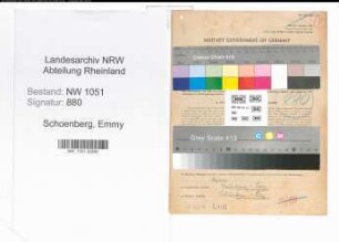 Entnazifizierung Emmy Schoenberg , geb. 14.08.1895 ()