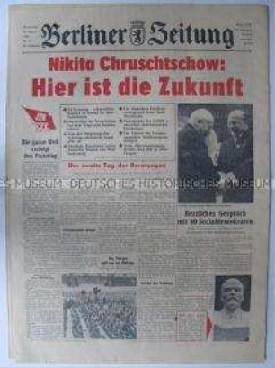 Tageszeitung "Berliner Zeitung" zum VI. Parteitag der SED