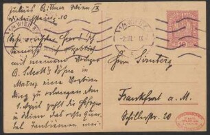 Brief an Bernhard Firnberg : 02.03.1919
