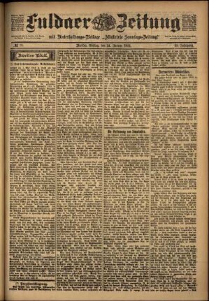 Zweite Ausgabe vom Freitag, den 24. Januar 1902.