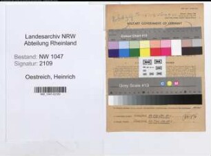 Entnazifizierung Heinrich Oestreich , geb. 10.08.1905 (Kaufmann)