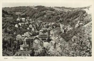 Glashütte. Stadtansicht mit Uhrmacher-Fachschule