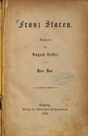 Franz Staren : Roman, 3. Band