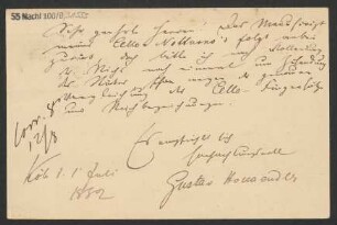 Brief an B. Schott's Söhne : 01.07.1882