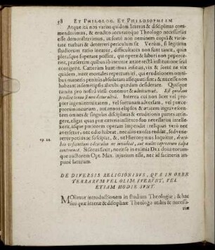 De Diversis Religionibus, Quae In Orbe Terrarum Vel Olim Fuerunt, Vel Etiam Hodie Sunt