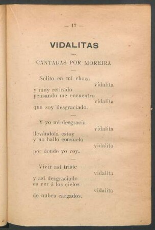 Vidalitas : Cantadas por Moreira