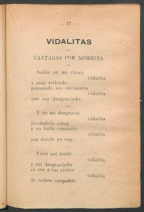 Vidalitas : Cantadas por Moreira