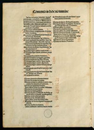 1v, Contenta in hoc volumine