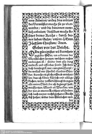 Gebet vor der Beicht