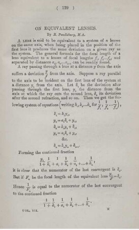 On equivalent lenses.