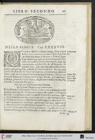 Cap. XXXXVIII. Della fenice