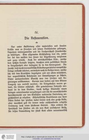IV. Die Restauration
