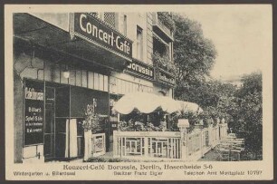 Ansichtskarte "Café Borussia", Hasenheide [1/2]