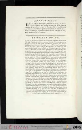 Approbation / Privilège di rpos