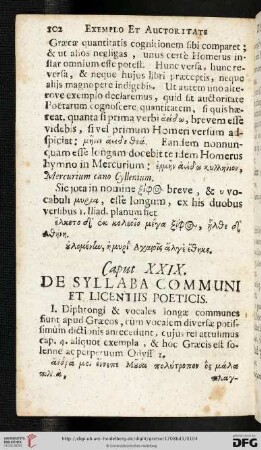Caput XXIX: De syllaba communi & licantijs pceticis