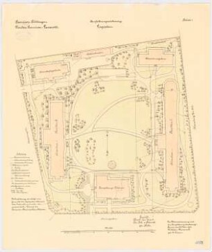 Garnisonslazarett, Göttingen: Lageplan 1:250