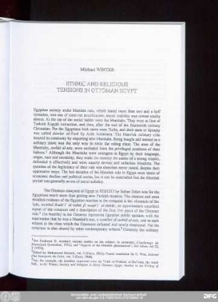 Michael Winter Ethnic And Religious Tensions In Ottoman Egypt