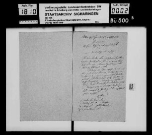 Inventar über das Vermögen des Balthasar Diem in Vilsingen