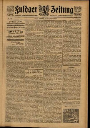 Dritte Ausgabe vom Samstag, den 21. Oktober 1905.
