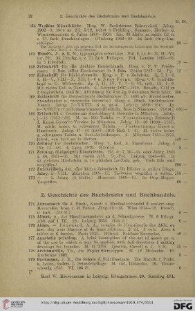2. Geschichte des Buchdrucks und Buchhandels (Nr. 174 - 281)