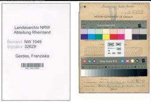 Entnazifizierung Franziska Gerdes , geb. 03.03.1881 (Kauffrau)