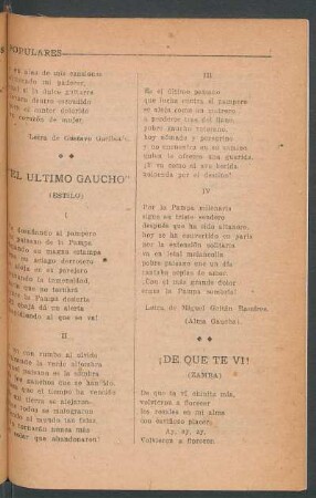 "El ultimo gaucho" : (Estilo)