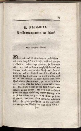 I. Gute physische Herkunft.