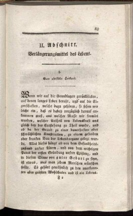 I. Gute physische Herkunft.