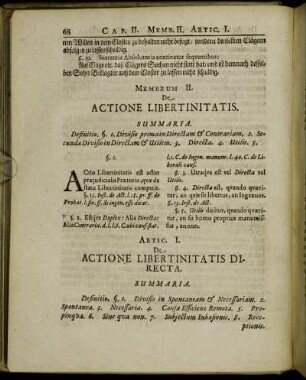 Membrum II. De Actione Libertinitatis.