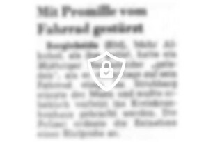 Mit Promille vom Fahrrad gestürzt