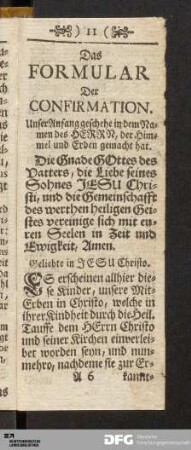 Das Formular Der Confirmation.