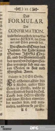 Das Formular Der Confirmation.