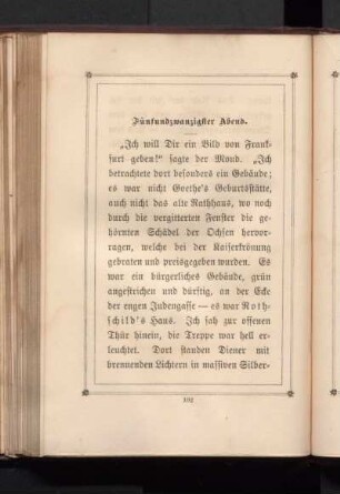 Fünfundzwanzigster Abend.