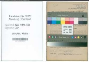 Entnazifizierung Maria Wocker , geb. 05.05.1895 (Lehrerin)