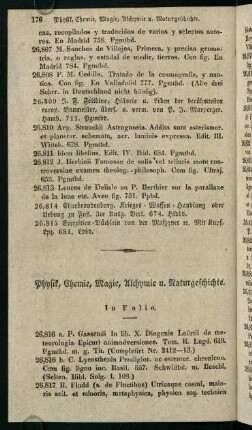 Physik, Chemie, Magie, Alchemie u. Naturgeschichte.