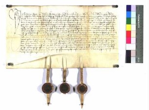 Ernfrid von Schechingen quittiert dem Schenken Albrecht zu Limpurg, der ihm 2064 fl. Hauptguts schuldig war, über 1032 fl. Hauptguts und 103 fl. 4 böhmisch Zins.