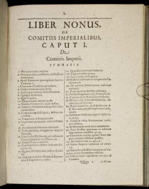 Caput I. De Comitiis Imperii