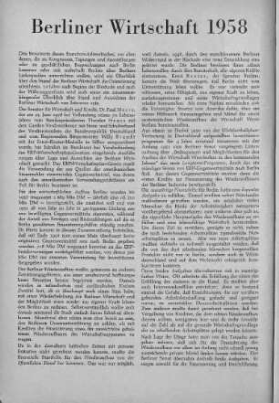 Berliner Wirtschaft 1958