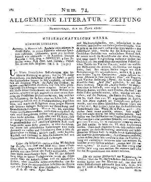 Gesenius, W.: Symbolae observationum in Ovidii fastos in novae fastorum editionis specimen exhibitae. Dissertatio quam pro facultate legendi ... . Altona: Hammerich 1806