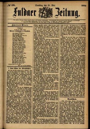 Zweite Ausgabe vom Samstag, den 25. Mai 1889.