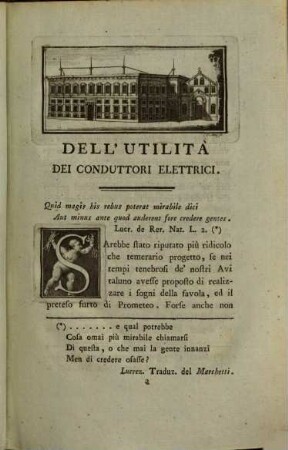 Dell'Utilità Dei Conduttori Elettrici : Dissertazione