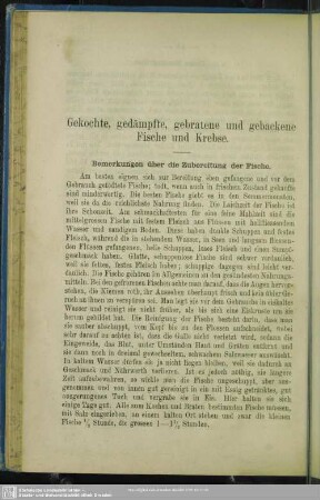 Gekochte, gedämpfte, gebratene und bebackene Fische und Krebse