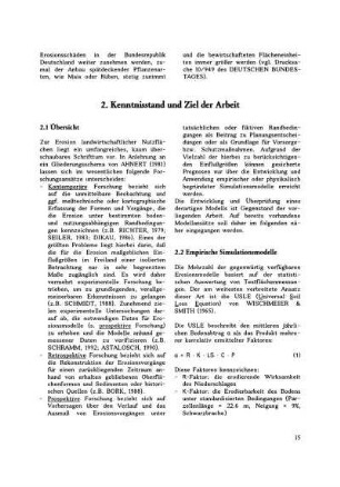 2. Kenntnisstand und Ziel der Arbeit