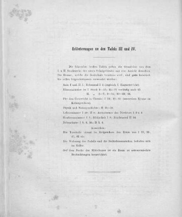Erläuterungen zu den Tafeln III und IV.