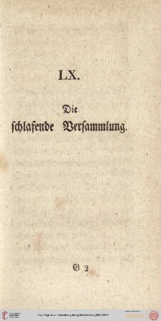 LX. Die schlafende Versammlung