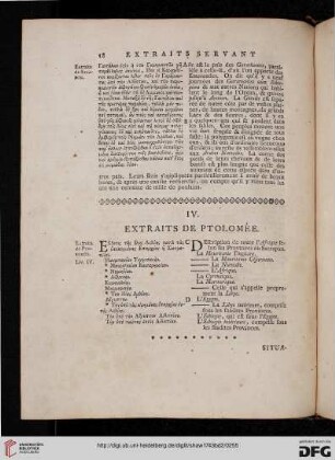 IV: Extraits de Ptolomée