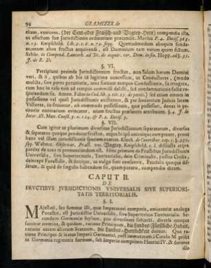 94-112, Caput II. De fructibus jurisdictionis universalis sive superioritatis territorialis.