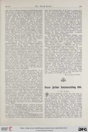 9: Grosse Berliner Kunstausstellung 1904 : V. Die Plastik