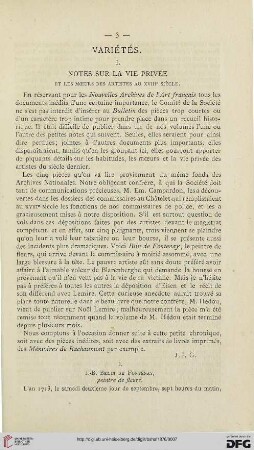2: Notes sur la vie privée et les mœurs des artistes au XVIIIe siècle, [1]