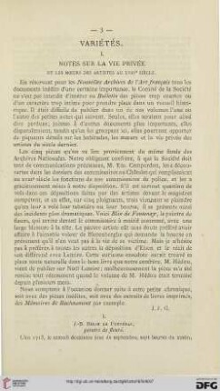 2: Notes sur la vie privée et les mœurs des artistes au XVIIIe siècle, [1]